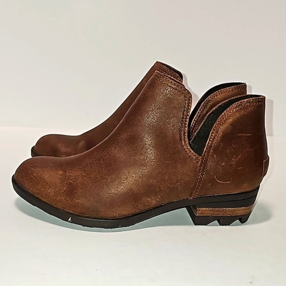 Sorel Lolla II Ankle Bootie Chelsea Boot Leather Cutout Waterproof Brown 6.5 - Picture 7 of 12